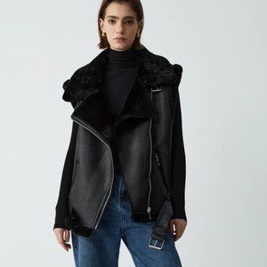 Commense OVERSIZED Faux Fur Leather Vest
